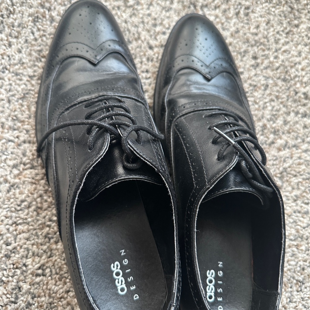 ASOS Black Leather Derby Shoes